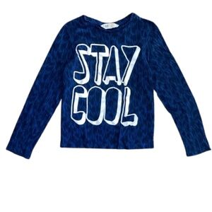 H&M blue top crewneck long sleeve STAY COOL